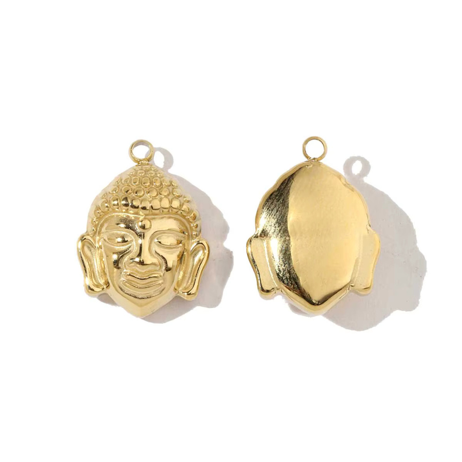 LAVIXMIA Anhänger, Edelstahl, 18 Karat Gold Farbe, Herz, Buddha, Auge - Bild 1