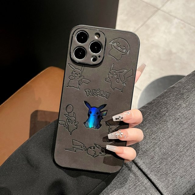 Potdemiel Handyhülle mit Japan Anime Pikachu Motiv für iPhone Modelle in Schwarz - Bild 1