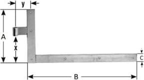 POLLMANN Tor-Winkelbänder 17,S für Dornstärke 20 mm, Farbe Silber, H 400 x L 1000 mm, galvanisch hell - Bild 1