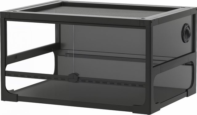 PawHut Erhöhtes klappbares Reptilien-Terrarium von Aosom in Schwarz mit gehärtetem Glas und Metallnetz, B/T/H: 60 x 45 x 32 cm - Bild 1