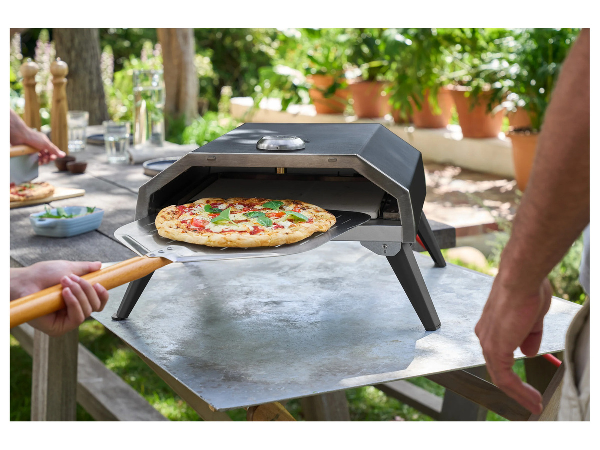 GRILLMEISTER Gas-Pizzaofen mit Thermometer und Keramikstein, tragbar - Bild 2