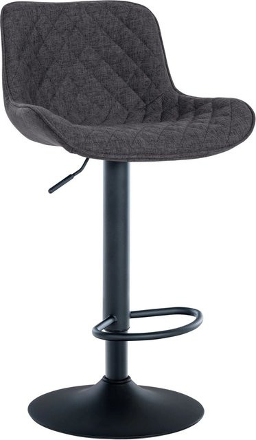DELUKE Barhocker POVAN Barstuhl mit Lehne in Schwarz aus Samt und Kunstleder, B/T/H: 48 x 54 x 81 cm - Bild 1