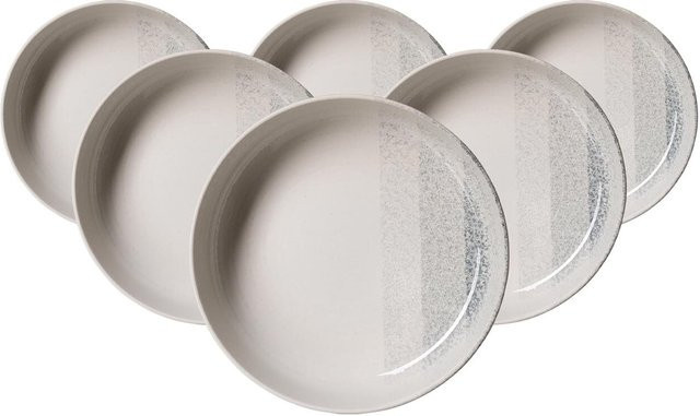Ritzenhoff & Breker Trio Suppenschalen Set aus Steinzeug, Grau, gestreift, Durchmesser: 18,5 cm, 6er Set - Bild 1