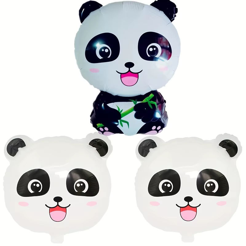 XHLFCJ Panda Folienballons Set mit Polka Dot Design in Schwarz und Weiß, 15 Stück für Geburtstag, Safari und Babyparty Dekoration - Bild 4