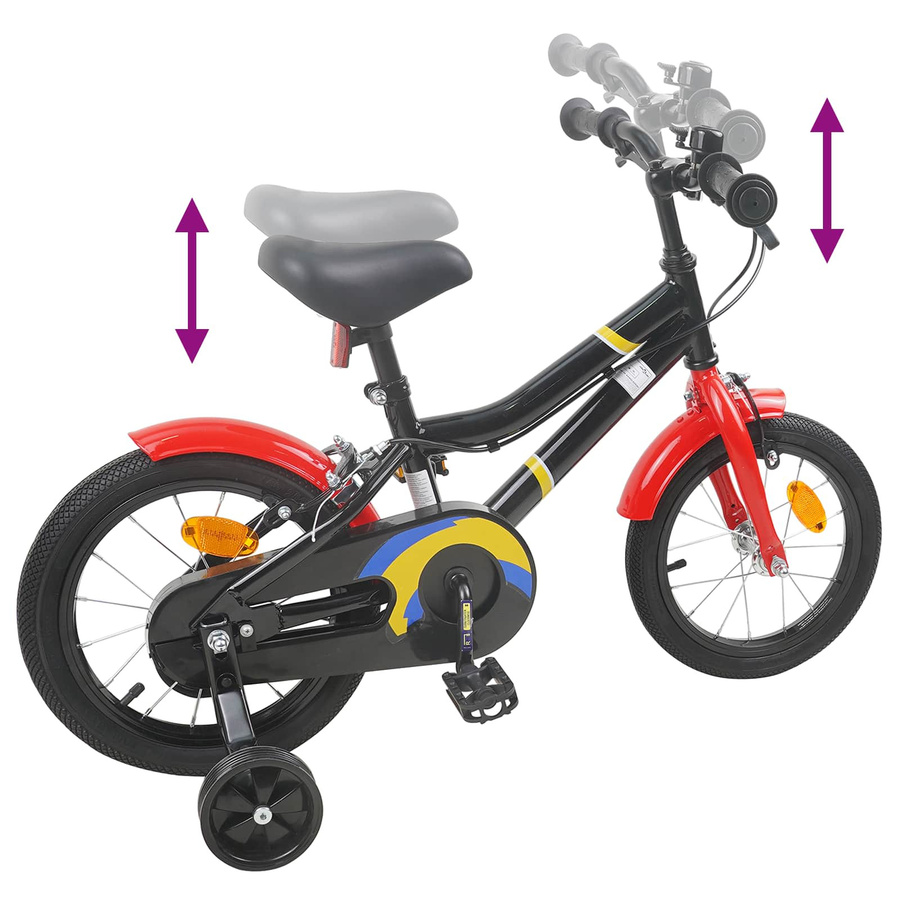 VD Home Furnishing Kinderfahrrad 14 Zoll Schwarz & Rot - Bild 3