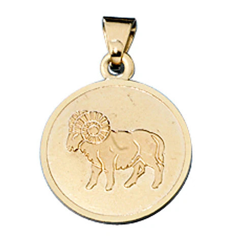 Colfem Anhänger Sternzeichen Widder, 333 Gelbgold, matt, Unisex - Bild 1