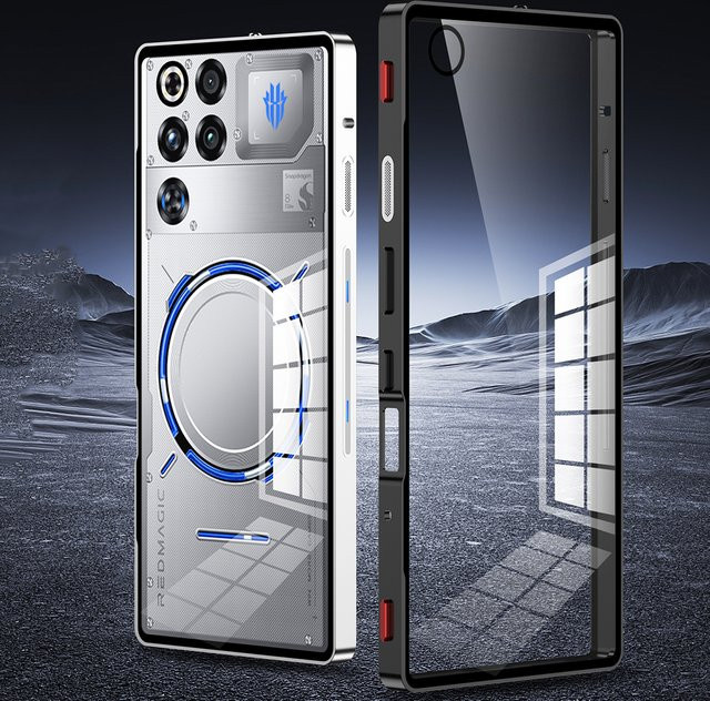 ZTE Nubia RedMagic 11 Pro / Red Magic 11 Pro+ Schutzhülle aus Aluminiumlegierung und gehärtetem Glas in Transparent und Schwarz - Bild 1