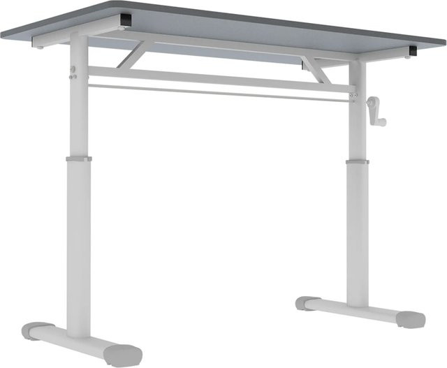 okwish Höhenverstellbarer Schreibtisch für Kinderzimmer und Home Office in Grau, B/T/H: 100 x 60 x 90 cm - Bild 1