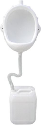 Wandmontiertes Männerurinal von LUCKY TOOLS mit Schlauch in Weiß - Bild 1