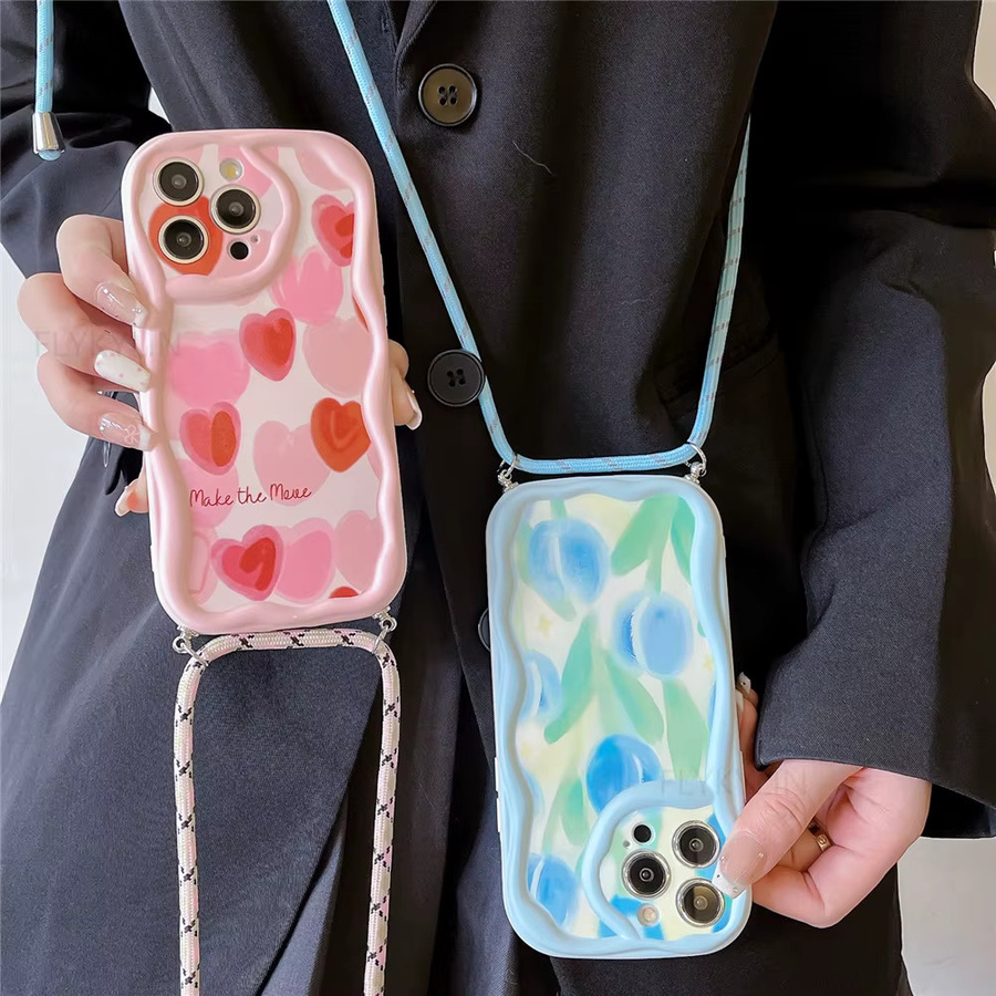 Xiaomi Crossbody Lanyard Handyhülle mit Wellenrand aus weichem Silikon für Xiaomi 15T 15T Pro Redmi Note 14 Pro 5G 4G 14 Pro Plus 14 5G - Bild 2