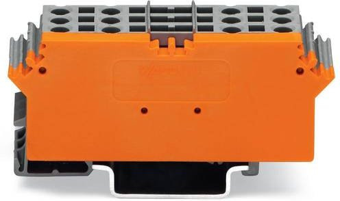 WAGO 280-763 Basisklemmenblock mit Zugfeder in Grau und Orange - Bild 1