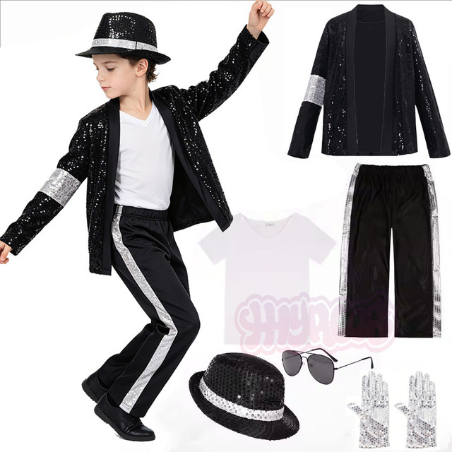 HHYRCOS Michael Jackson Kinder-Cosplay-Tanzstar-Kostümset, Unisex - Bild 1