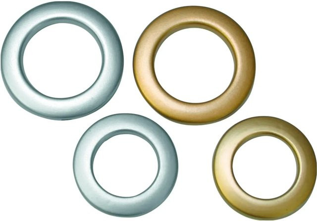 Gardinia Vorhangringe mit Stoffösen in Silber matt, 10er Pack - Bild 1