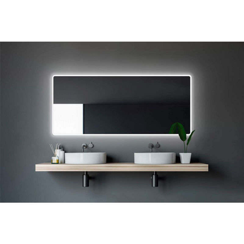 TALOS LED-Badspiegel in Silver mit Aluminiumrahmen, B: 160 cm, H: 70 cm - Bild 3