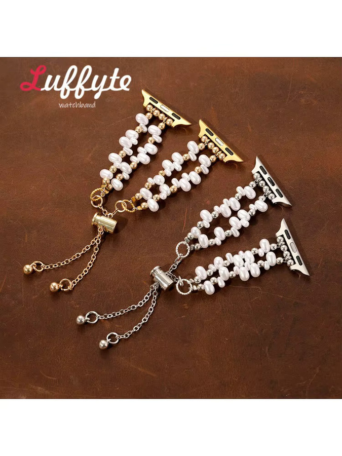 Luffyte Uhrenarmband Perlen, Damen, kompatibel mit Apple Watch - Bild 4