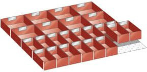 LISTA Einsatzkästen Set 36x36E in Rot aus Kunststoff, B/T/H: 61,2 x 61,2 x 10,0 cm - Bild 1