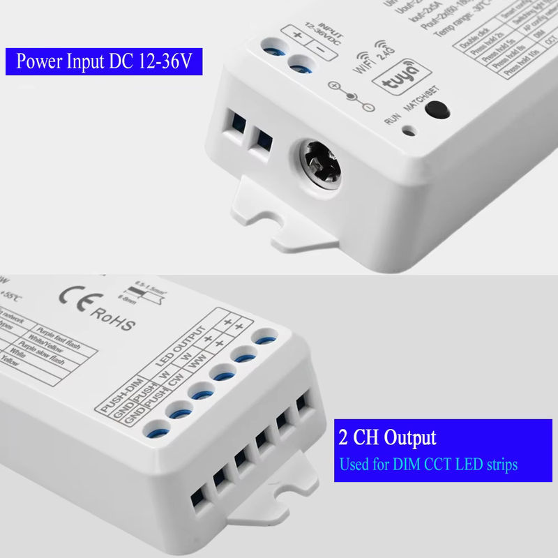 Tuya Smart LED Dimmer Controller mit WLAN und RF 2,4G Fernbedienung für DC 12V 24V CCT LED Streifen - Bild 5