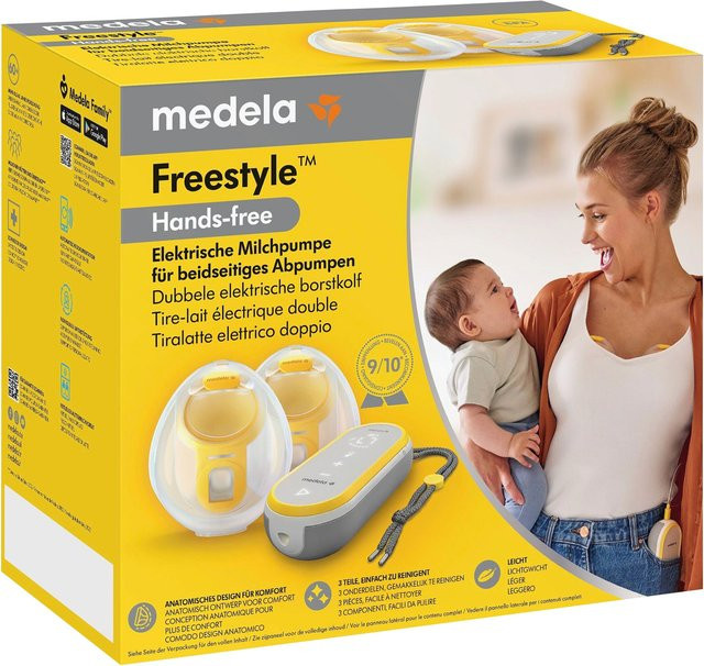 Medela Freestyle Hands-Free Elektrische Doppelmilchpumpe in Weiß und Transparent - Bild 1