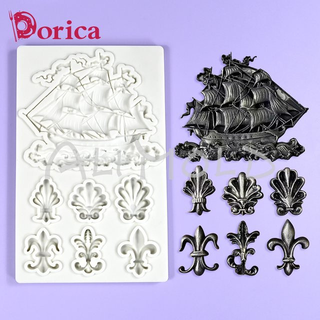 Dorica Segelboot Relief Silikonform für Fondant, Schokolade und Backwerk in Weiß - Bild 1