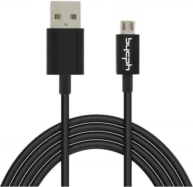 Bycph USB 2.0 Ladekabel mit Micro-USB Anschluss, 1 m, Schwarz - Bild 1