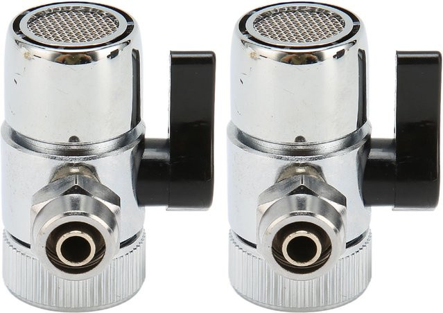 GoolRC 3er Set G38 Spültischarmatur mit Dreiwege-Umstellventil in Grau und Chrom aus Messing - Bild 1