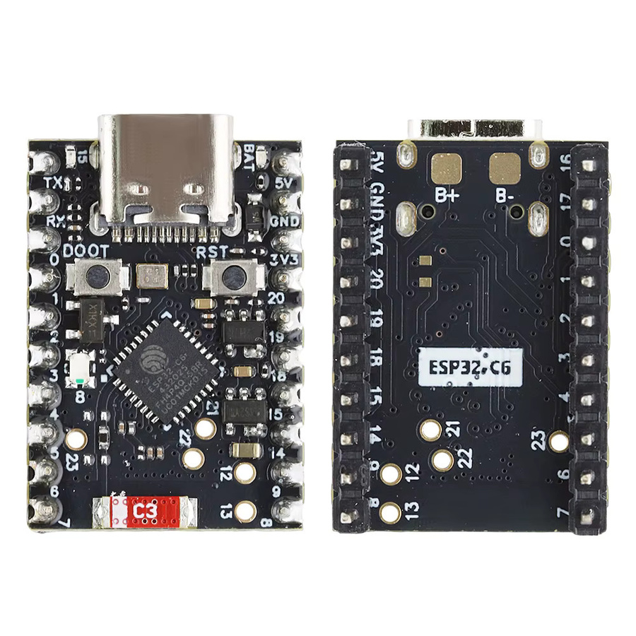 MINI ESP32-C6 Entwicklungsboard mit WiFi 6 und Bluetooth, RISC-V 32-Bit, 4 MB Flash, Quarzoszillator, Low Power Kit in Schwarz - Bild 3