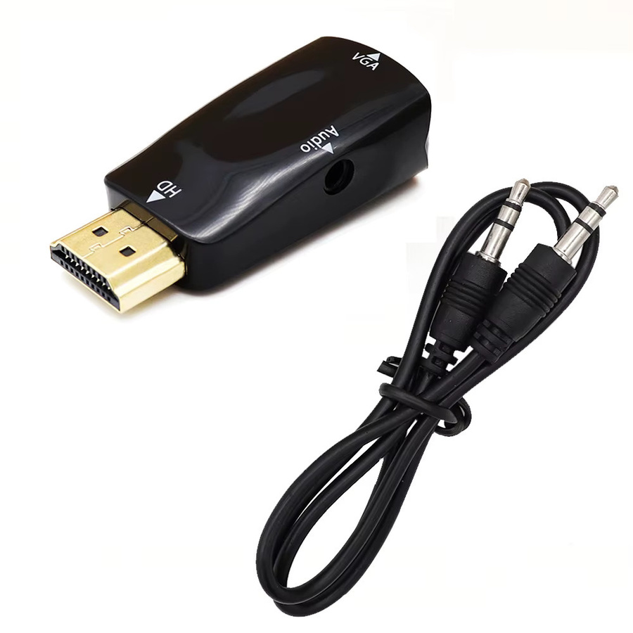 VORILYNEX HDMI auf VGA Kabelkonverter mit 3,5mm Audio-Anschluss für Full HD 1080P, Schwarz/Weiß - Bild 5