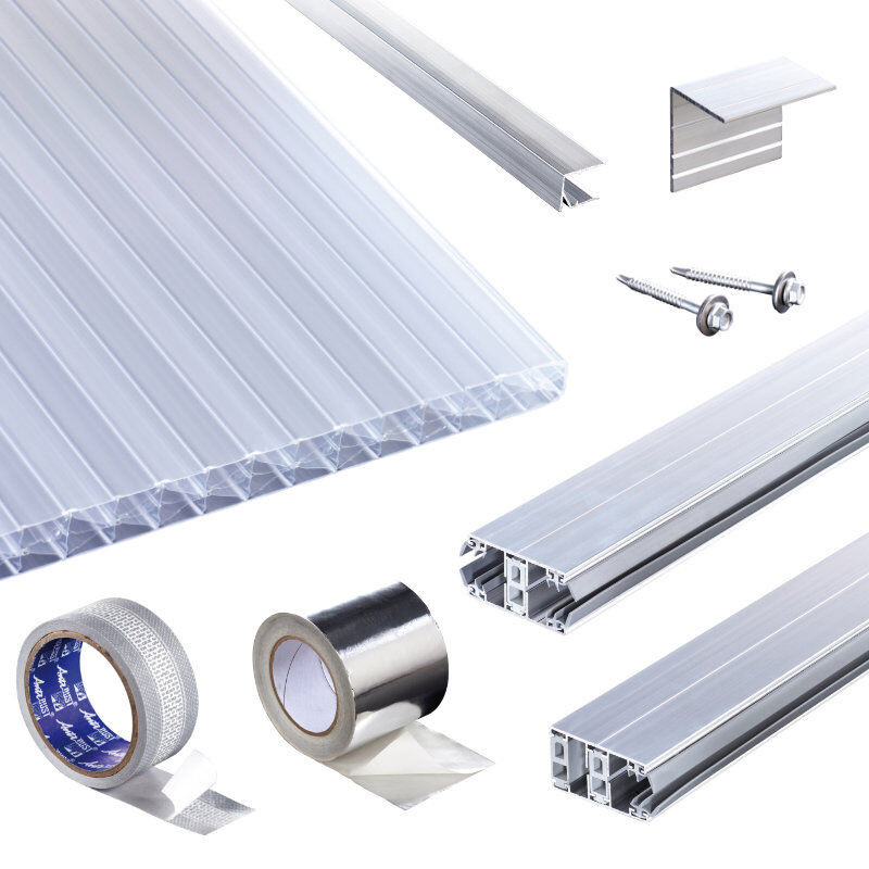 T&J Terrassendach-Set mit Klassik Top X Polycarbonat Stegplatten und Thermoverlegeprofil in Opal-Weiß - Bild 1