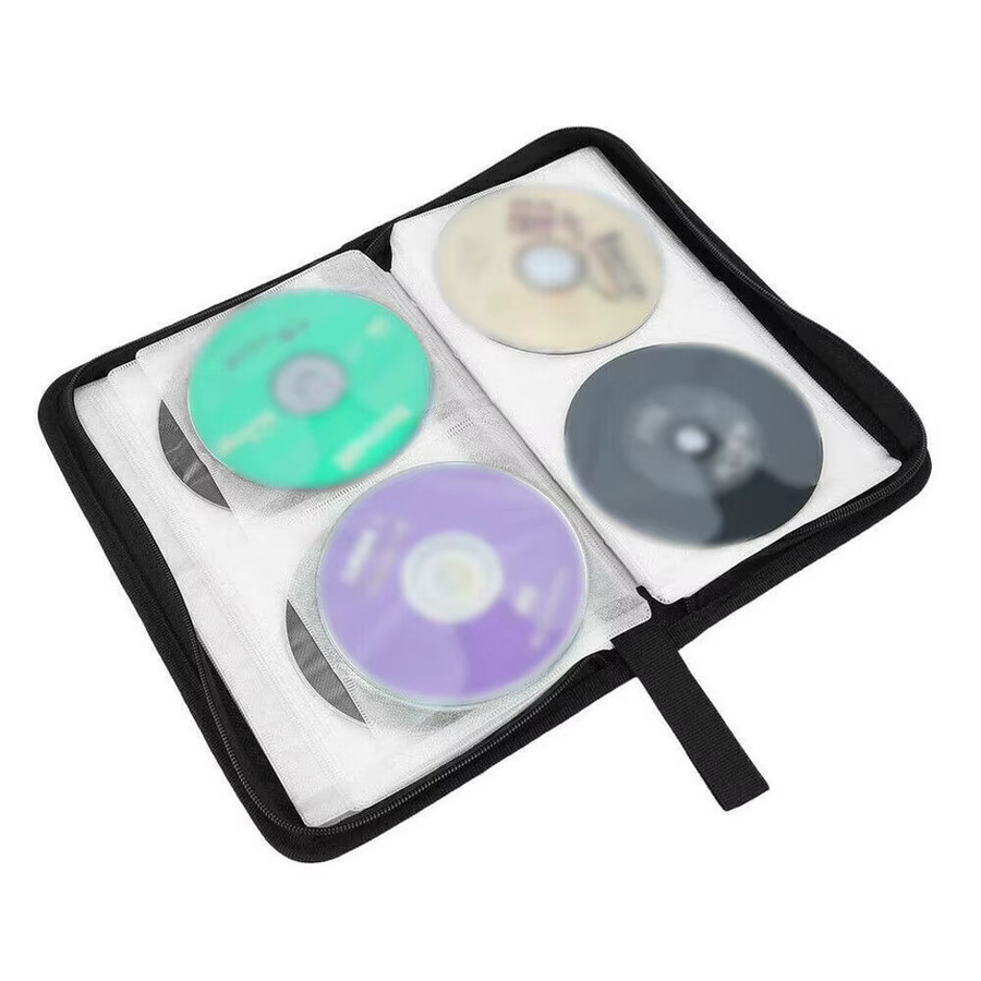VKTECH CD/DVD-Disc-Tragetasche in Schwarz für 80 Stück zur Albumaufbewahrung - Bild 3