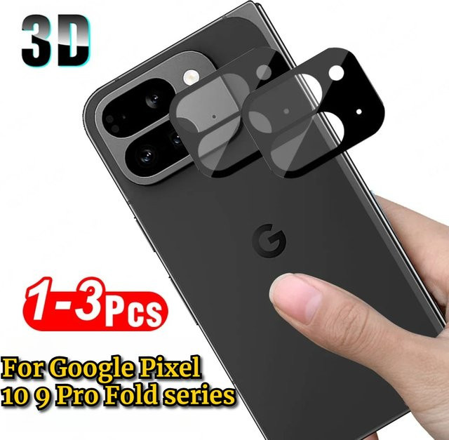 HD 3D Gebogener Objektivschutz aus gehärtetem Glas für Google Pixel 10 und 9 Pro, Transparent, Kratzschutz Kamerafolie - Bild 1