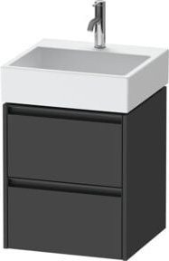 Duravit Waschtischunterschrank Ketho.2 in Anthrazit Grau Matt, wandhängend mit 2 Schubladen, B/T: 48,4 x 46,0 cm - Bild 1