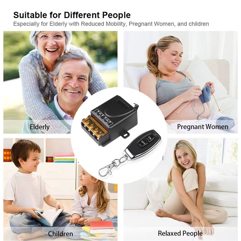 Szaoju Drahtlose Fernbedienung mit 433 MHz RF Sender und 1CH Empfänger Relais-Controller in Schwarz - Bild 6