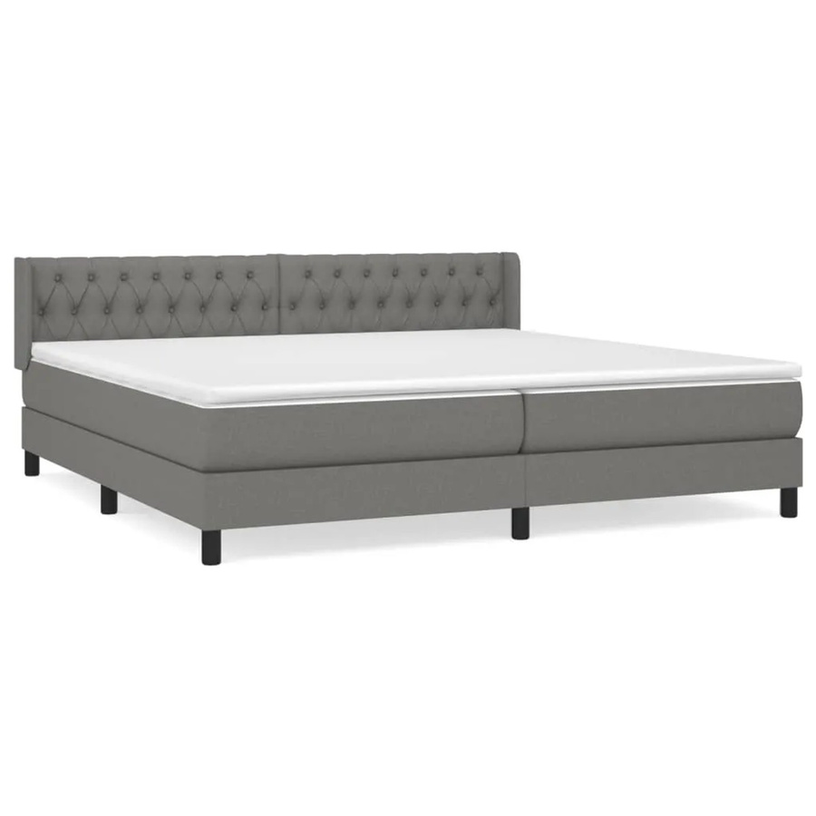 vidaXL Boxspringbett mit Matratze Dunkelgrau Hybrid-Design mit Taschenfederkern B/T/H: 200 x 200 x 88 cm - Bild 2
