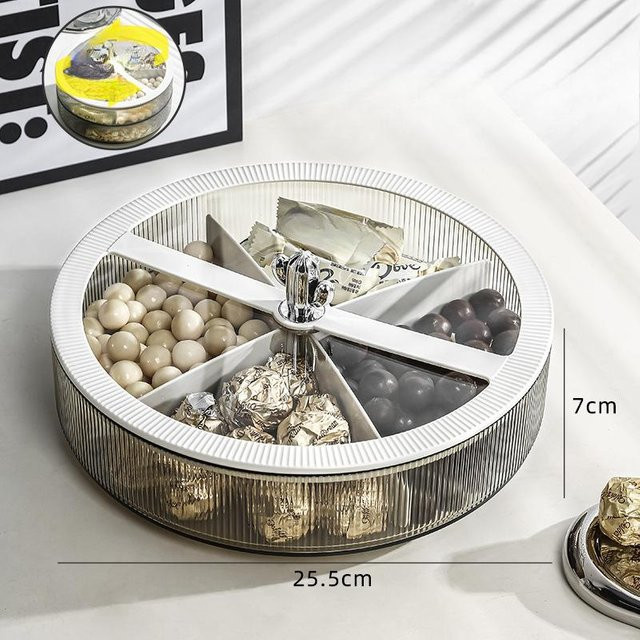 Yiran Furniture Obstplatte aus Kunststoff für Nüsse und Snacks in Weiß, Braun, Silber oder Transparent - Bild 1