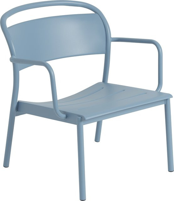 Muuto Linear Steel Lounge Armlehnstuhl aus Metall in Blau Matt - Bild 1