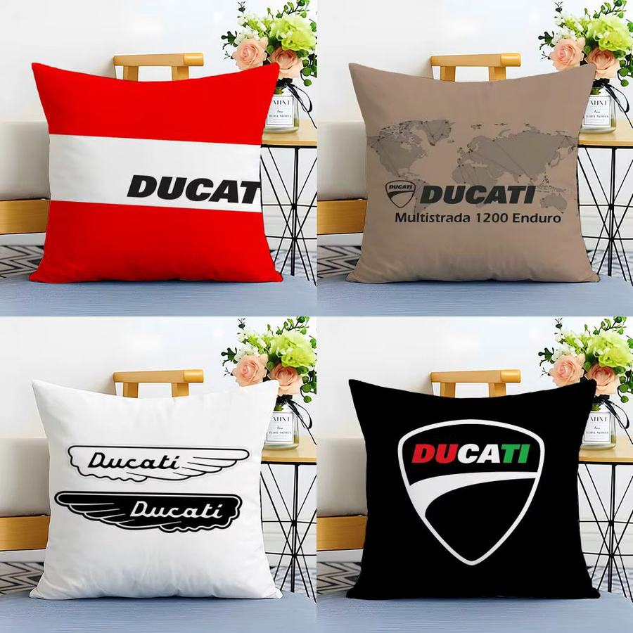 D-DucatiS Luxus-Kissenbezug aus Leinen in Weiß und Rot, quadratisch, B/T/H: 30 x 30 x 30 cm - Bild 2