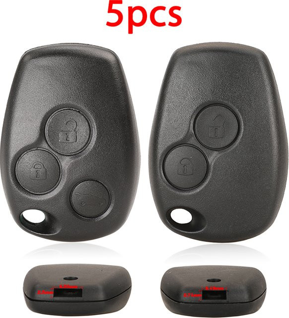 Jingyuqin 5er Set Auto Schlüssel Shell Abdeckung für Renault Dacia Modus Clio 3 Twingo Kangoo 2 in Schwarz - Bild 1
