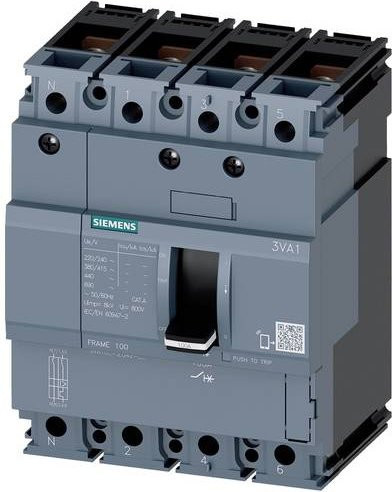 Siemens 3VA1025-2ED42-0AA0 Leistungsschalter in Grau mit einem Einstellbereich von 25 - 25A und einer maximalen Schaltspannung von 690 V/AC - Bild 1