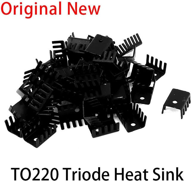 20er Set Ydlzmsjiah Aluminium Kühlkörper in Schwarz für Transistoren und IC Chips, B/T/H: 1,9 x 1,5 x 1,0 cm - Bild 1