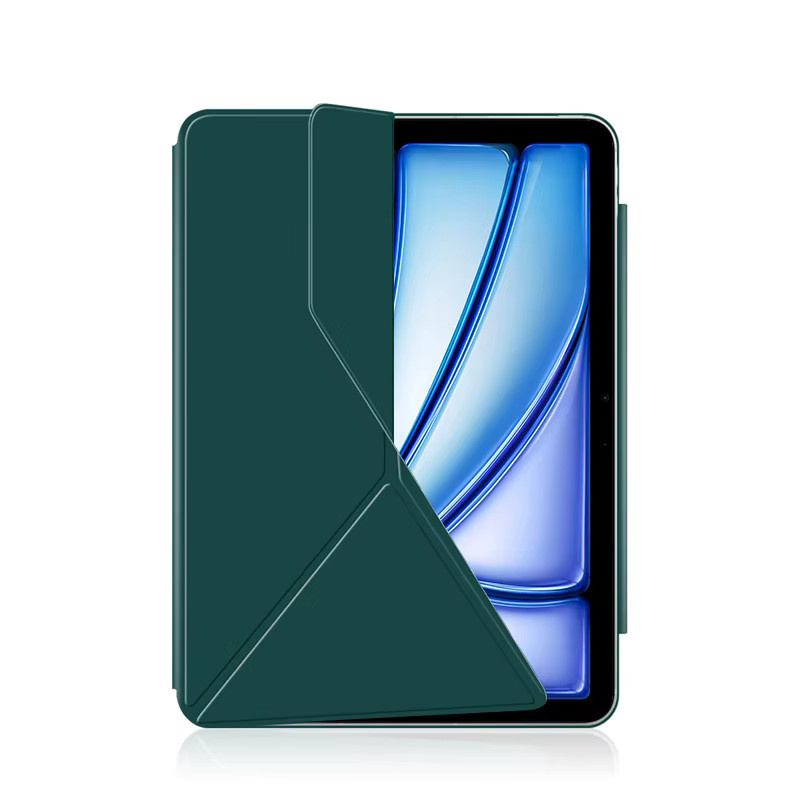 AJIUYU Magnetische Smart Book Cover Hülle für iPad Air 11 Zoll M4 M3 M2 sowie iPad Air 5. und 4. Generation 10,9 Zoll in Grün mit Y-Fold Design - Bild 3