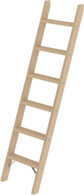 PROREGAL Stufen-Anlegeleiter aus Holz in Braun mit 6 Stufen ohne Traverse - Bild 1
