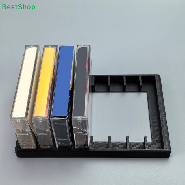 HNKMP Kassetten-Aufbewahrungsfach in Schwarz mit 8 Fächern, 3D-gedruckter Retro-Audiokassettenhalter aus Kunststoff für deinen Schreibtisch-Organizer - Bild 1
