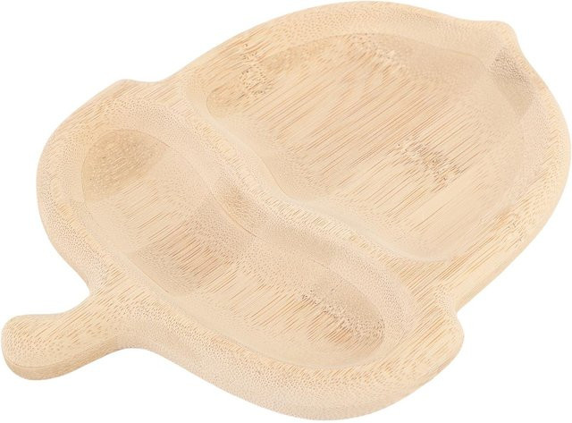 Koogeelife Serviertablett aus Massivholz in Kiefernzapfen-Form, beige - Bild 1