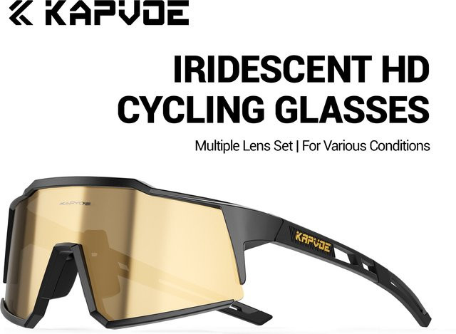 Kapvoe Sportsonnenbrille, Unisex, Vollrand, Black, Kunststoff - Bild 1