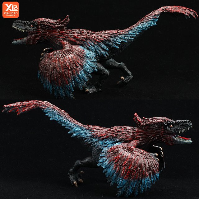 XIALIBAOMOWAN Jurassic Pyroraptor T-Rex Dinosaurier-Actionfigur, mit offenem Mund - Bild 1