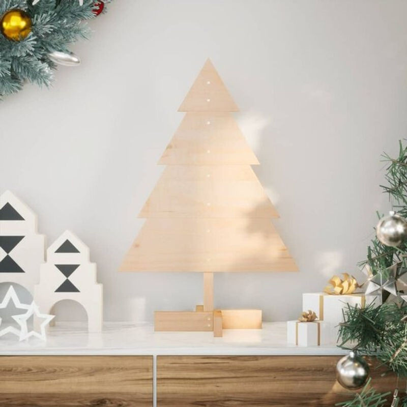 vidaxl Weihnachtsbaum aus Massivholz in Braun und Beige, 70 cm Höhe, rustikale Dekoration für Weihnachten und besondere Anlässe - Bild 1