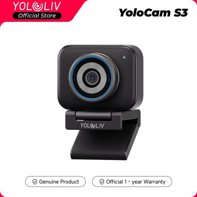 YOLOLIV YoloCam S3 4K-Streaming-Webcam mit 1/1,3-Zoll-Sensor, PDAF-Autofokus und 4-fachem Zoom in Schwarz - Bild 1