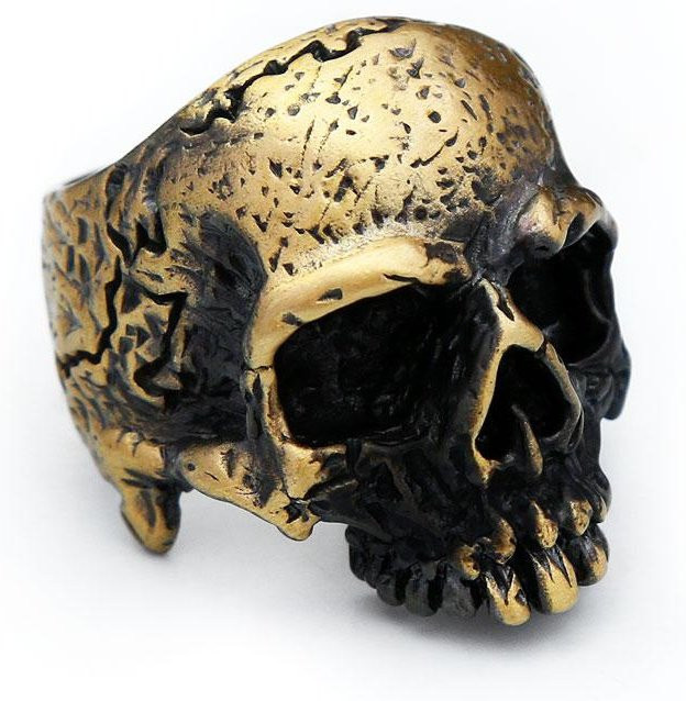 Yiran Jewelry Totenkopfring, Messing, Schwarz, Unisex - Bild 1