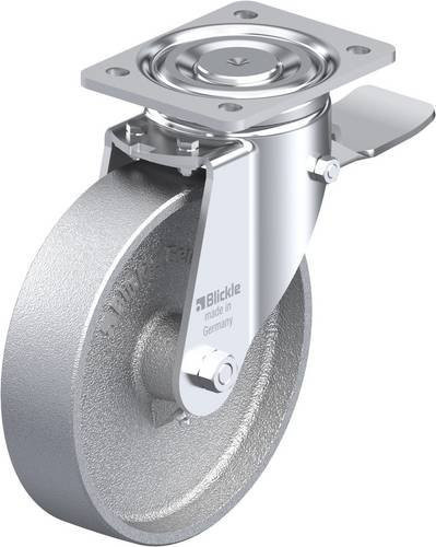 Blickle Lenkrolle LH-G 200G-ST mit Feststeller in Silber, Rad-Durchmesser: 200 mm, Tragfähigkeit: 900 kg - Bild 1