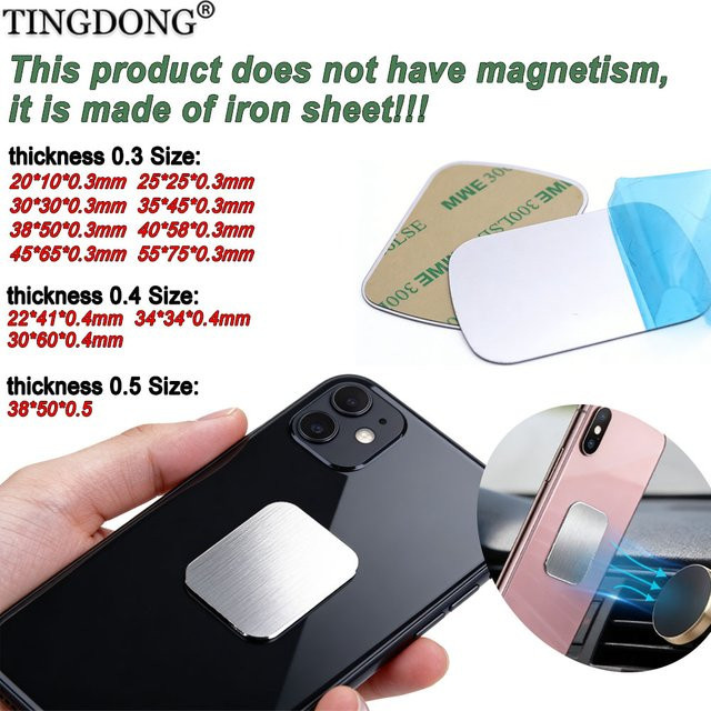 TingDong 10 Stück Universelle Magnetische Metallplatten in Silber als Ersatz-Klebesticker für Magnetische Auto-Handyhalterungen - Bild 1